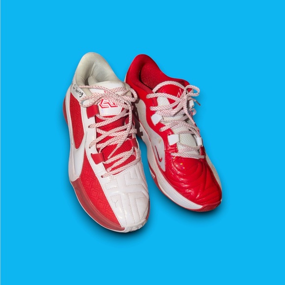 Nike Zoom Freak 5 EP White red Low top basketball shoes FV1933 600 Size 8 - Picture 4 of 7